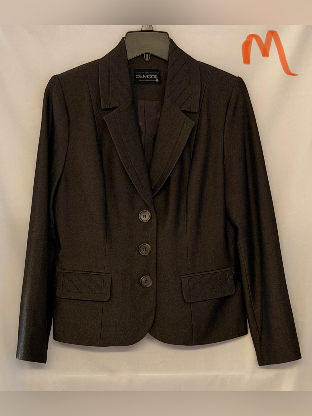 Women's Black Tailored Blazer - Three-Button Notch Lapel